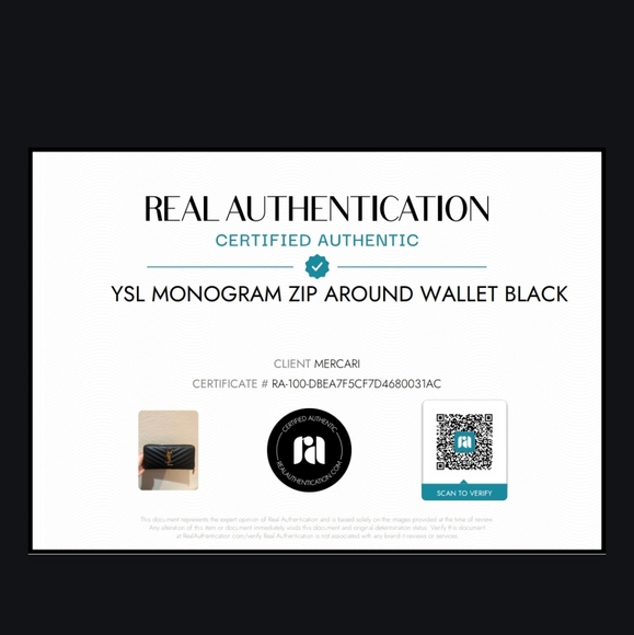Saunt Laurent YSL Monogram Zip Around Wallet Black - Picture 14 of 14